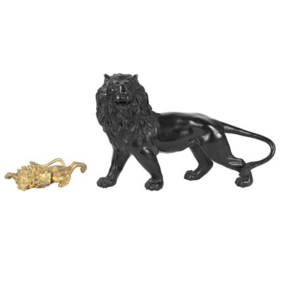 Lot 150 - Continental Gilt-Bronze Figure of a Prowling...