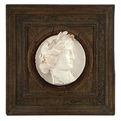 Lot 114 - Italian Faience Portrait Roundel Depicting a...