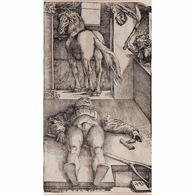 Lot 366 - Hans Baldung (1484-1545) SLEEPING GROOM AND A...