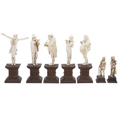 Lot 407 - Continental Carved Ivory Music Band Late 19th...