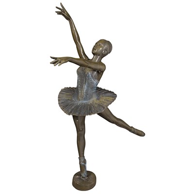Lot 415 - Patinated-Metal Garden Figure of a Ballerina...