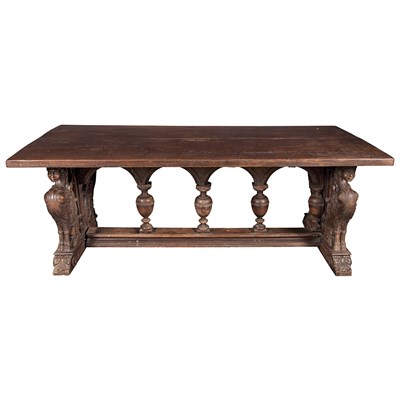 Lot 258 - Italian Baroque Style Dark Stained Oak Library...