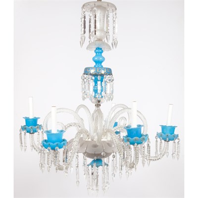 Lot 486 - Murano Glass Five-Light Chandelier The...