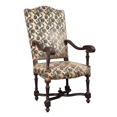 Lot 260 - Baroque Style Dark Stained Walnut Armchair The...