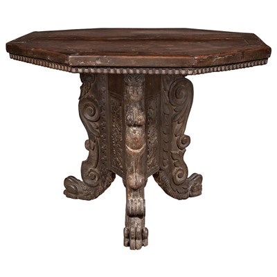 Lot 179 - Italian Renaissance Walnut Center Table The...