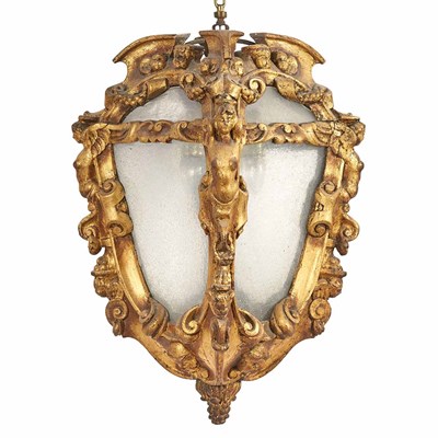 Lot 185 - Renaissance Style Giltwood Lantern Of square...