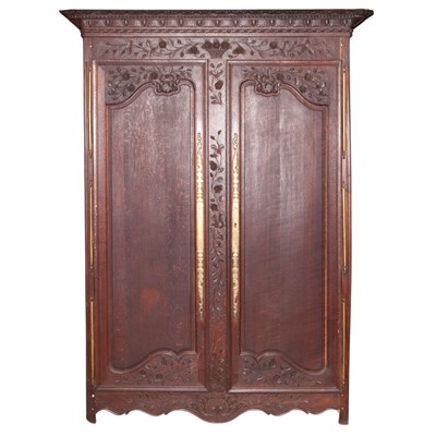 Lot 446 - Provincial Louis XVI Oak Armoire Height 7 feet...