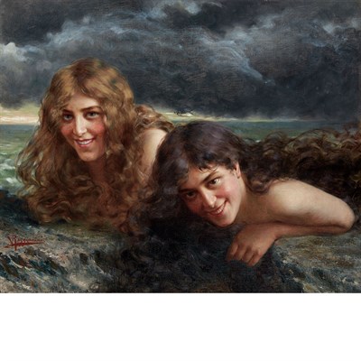 Lot 8 - Vittorio Reggianini Italian, 1858-1938 Sirens...