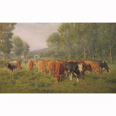 Lot 38 - George Arthur Hays American, 1854-1945 Cows at...