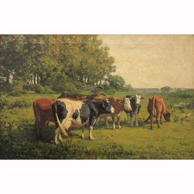 Lot 39 - George Arthur Hays American, 1854-1945 Cows in...