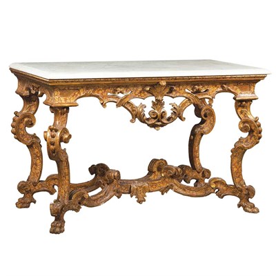 Lot 154 - Italian Baroque Painted and Parcel Gilt...
