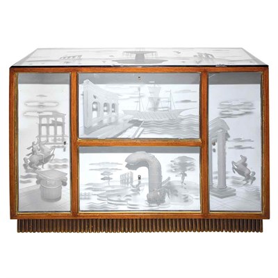 Lot 127 - Bar Italy, 20th century Mahogany, gilt-brass...