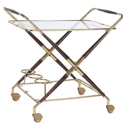 Lot 160 - Bar Cart Italy, 20th century Dark stained wood,...