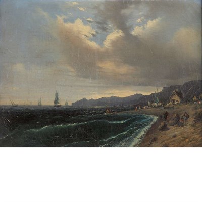 Lot 50 - Italian School 19th Century View of a Coast,...