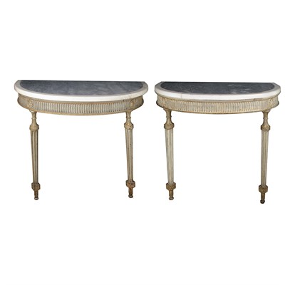 Lot 466 - Pair of George III Painted and Parcel Gilt...