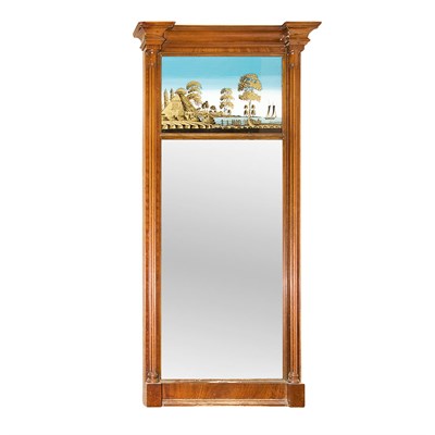 Lot 238 - Federal Style Mahogany and Eglomise Pier...