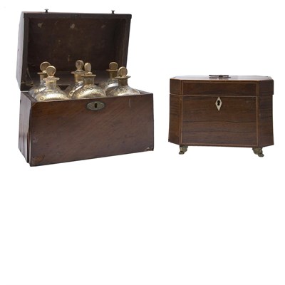 Lot 483 - Regency Line Inlaid Rosewood Tea Caddy First...