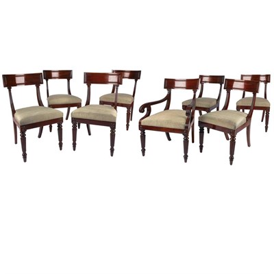 Lot 598 - Set of Eight William IV Mahogany Dining Chairs...