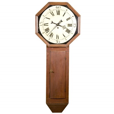 Lot 223 - Act of Parliament Painted Wood Clock Height 56...