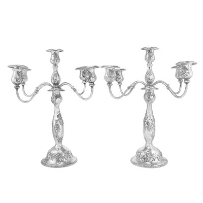 Lot 200 - Pair of Gorham Sterling Silver Five-Light...