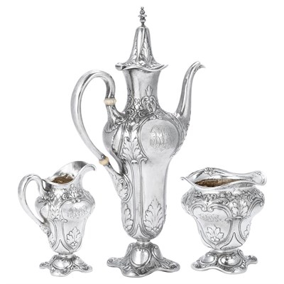 Lot 178 - Gorham Sterling Silver Martele Coffee Service...
