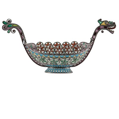 Lot 251 - Norwegian Plique-a-Jour Enameled Silver Open...