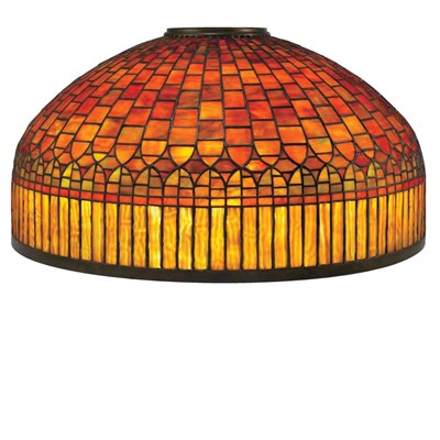 Lot 492 - Tiffany Studios Leaded Favrile Glass Geometric...