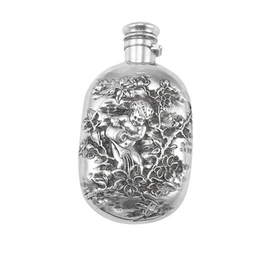 Lot 184 - Gorham Art Nouveau Sterling Silver Flask Of...