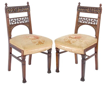Lot 508 - Pair of American Aesthetic Movement Carved and...