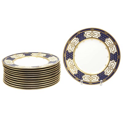 Lot 408 - Set of Twelve Mintons Gilt and Enamel...
