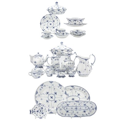 Lot 406 - Assembled Royal Copenhagen Porcelain Dinner...