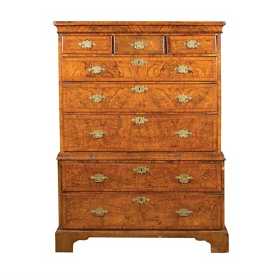 Lot 470 - George III Burl-Walnut and Mahogany Chest on...