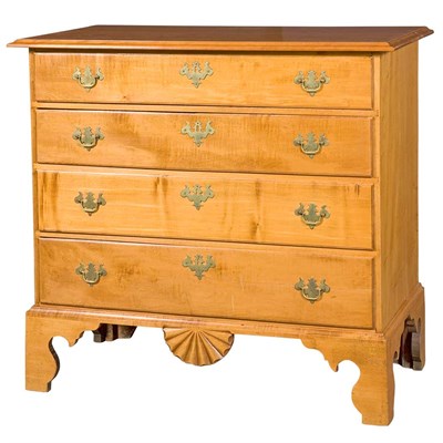 Lot 125 - Chippendale Maple Chest of Drawers With four...