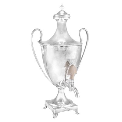 Lot 337 - George III Silver Hot Water Urn Hester Bateman,...