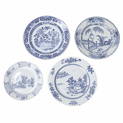 Lot 243 - Two Blue and White Delft Chargers; Together...