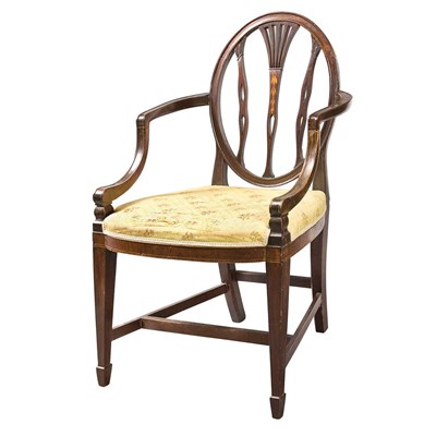 Lot 243 - Set of Four Federal Inlaid Mahogany Dining...