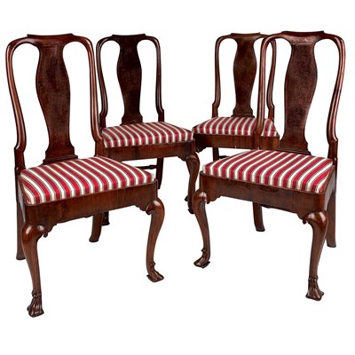 Lot 184 - Set of Four George I Mahogany and Burl Side...