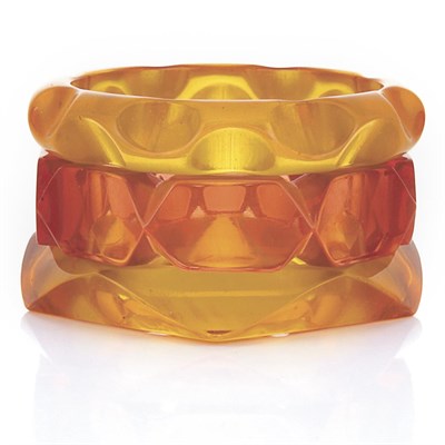 Lot 16 - Three Celluloid Bangle Bracelets
