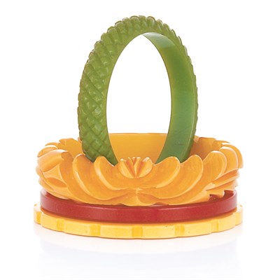 Lot 36 - Four Bakelite Baby Bangle Bracelets