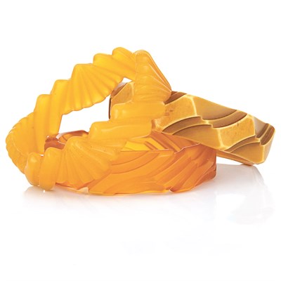 Lot 27 - One Bakelite and Two Celluloid Bangle Bracelets
