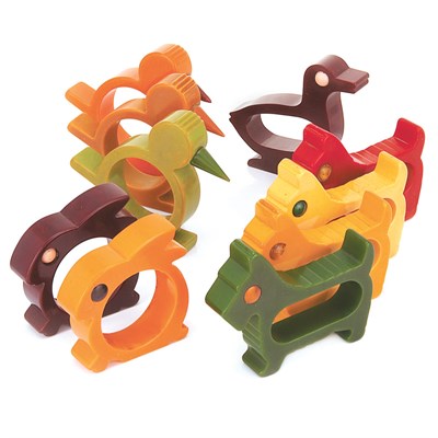 Lot 100 - Nine Bakelite Animal Napkin Rings
