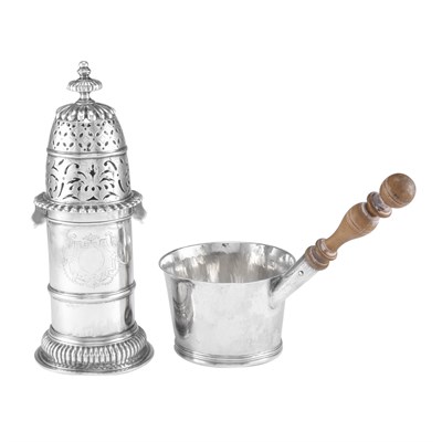 Lot 325 - Queen Anne Silver Caster Probably London,...