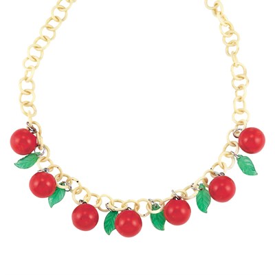 Lot 76 - Bakelite and Celluloid Cherry Necklace
