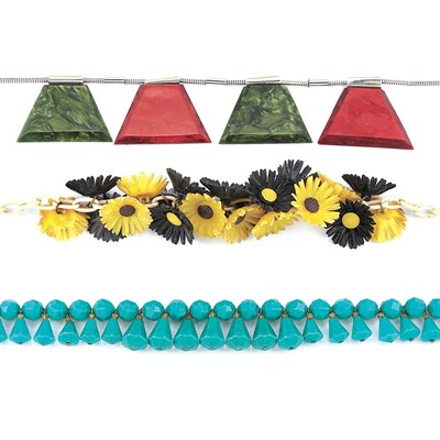 Lot 39 - Three Celluloid and Acrylic Necklaces