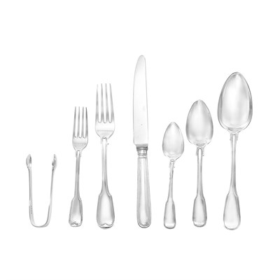 Lot 354 - Assembled English Silver Flatware Service In...