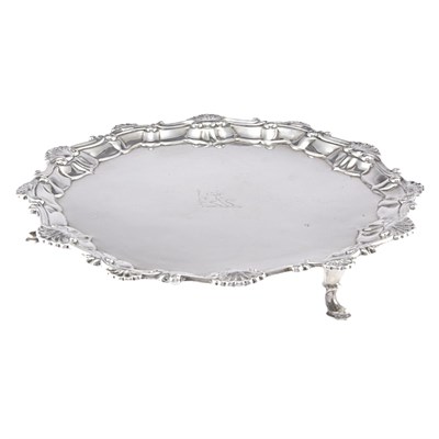Lot 327 - George III Silver Salver Ebenezer Coker,...
