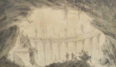 Lot 3 - School of Hubert Robert Capriccio of Figures...
