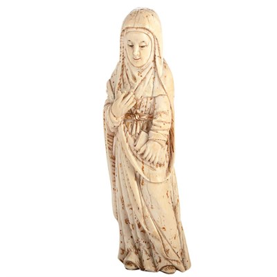 Lot 155 - Continental Parcel Gilt Ivory Figure of a Nun...