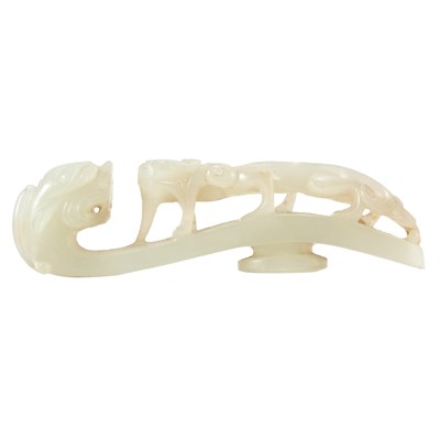 Lot 283 - Chinese White Jade Belt Hook 19th Century...