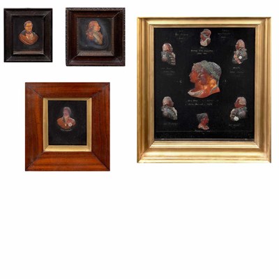 Lot 116 - Group of Ten Wax Portrait Relief Plaques 19th...